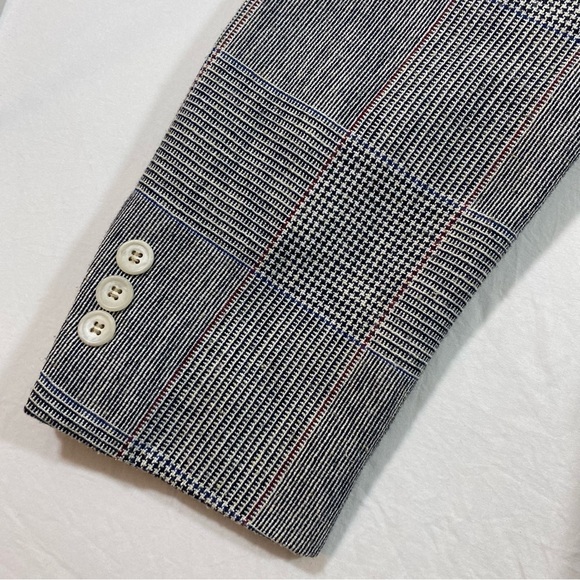 Cricketeer Houndstooth Blazer Vintage Tweed Jacket Sports Coat Men 40L Gray - Picture 4 of 14